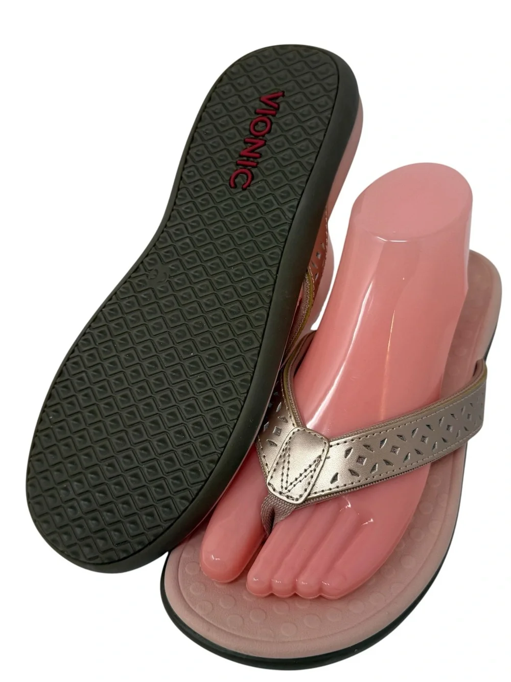 Vionic Tideperf Women’s Size 9 Flip Flop Sandals Rose Gold comfort shoes - Picture 3 of 8